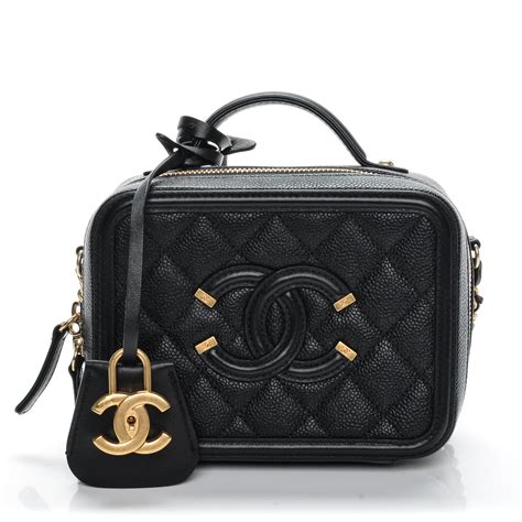 chanel black caviar vanity case|Vanity Cases & Makeup Bags .